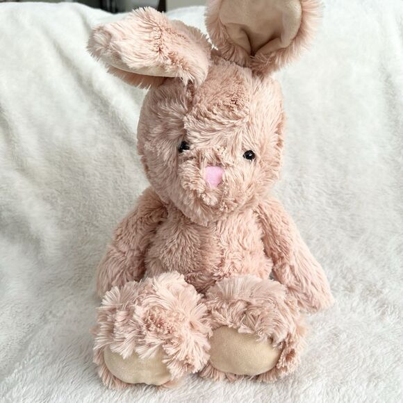 Animal Adventure Plush Bunny Rabbit Brown Shaggy Pink Nose 2021 15” Stuffed Toy - Picture 7 of 7